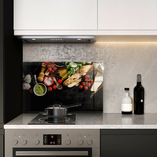 Tábua para corte Ingredientes e especiarias italianas