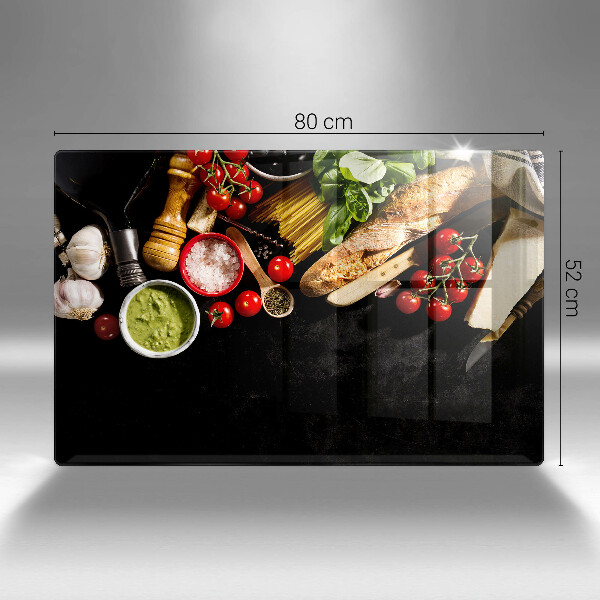 Tábua para corte Ingredientes e especiarias italianas