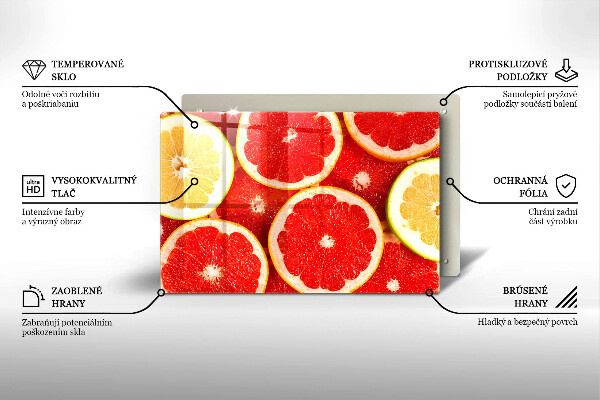 Tábua de vidro Fatias de toranja