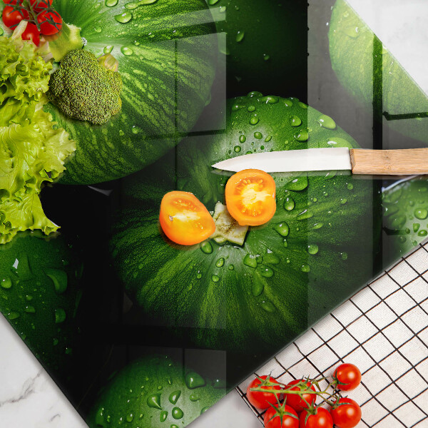 Tábua de corte de vidro Abóboras verdes