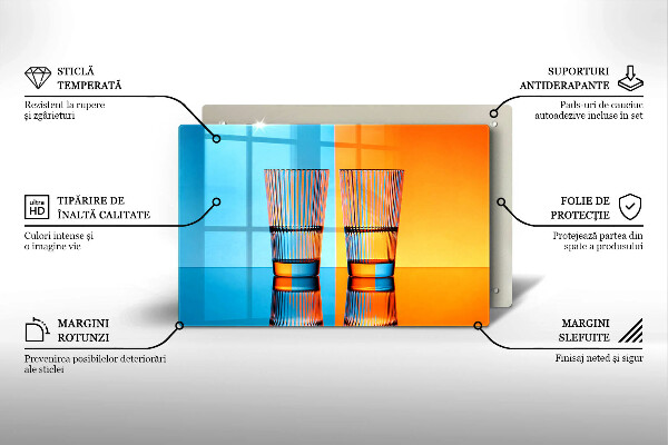 Tábua de cortar Dois copos de água