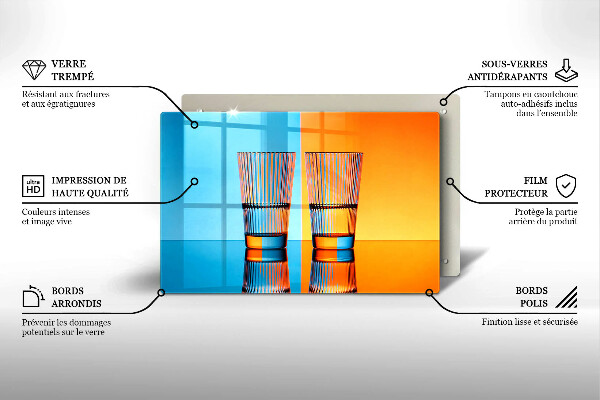 Tábua de cortar Dois copos de água
