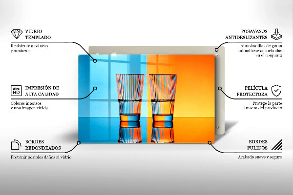 Tábua de cortar Dois copos de água