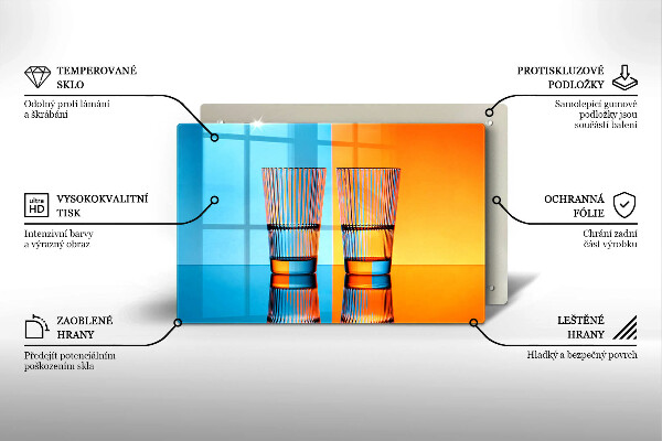 Tábua de cortar Dois copos de água