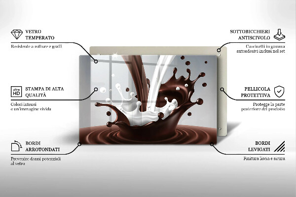 Tábua para cozinha Leite e chocolate