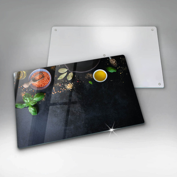 Tábua de corte de vidro Tigelas de especiarias