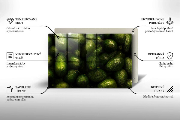 Tábua de vidro Abacate