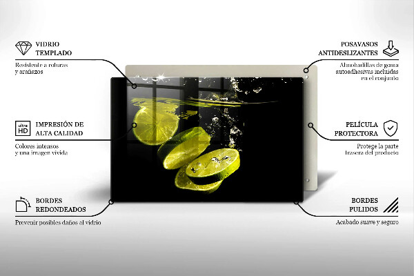 Tábua de cortar Limões na água