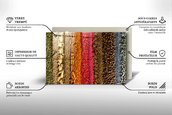 Tábua para cozinha Especiarias coloridas