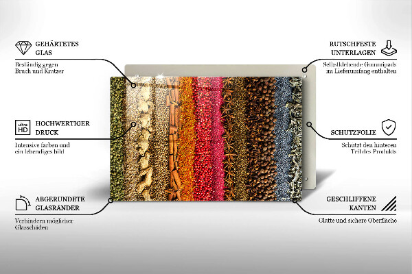 Tábua para cozinha Especiarias coloridas