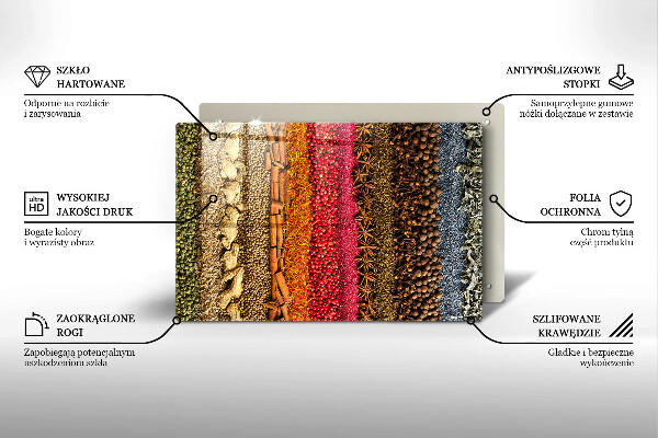 Tábua para cozinha Especiarias coloridas