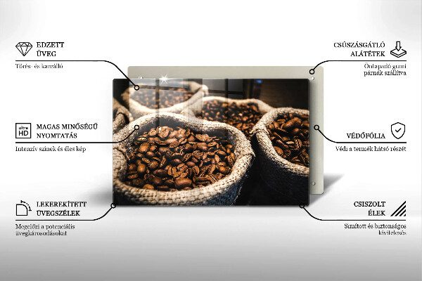 Tábua de cortar alimentos Sacos de grãos de café