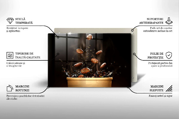 Tábua para corte Grãos de café quentes