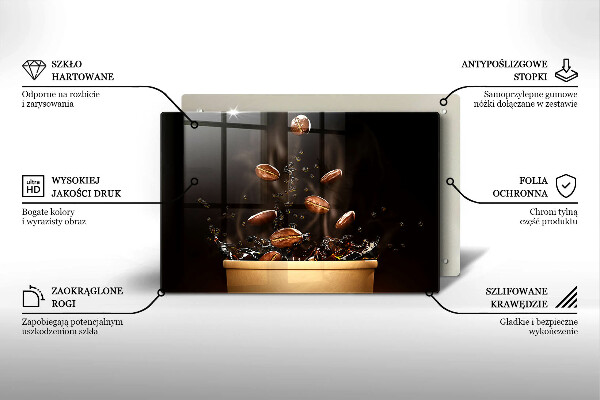 Tábua para corte Grãos de café quentes