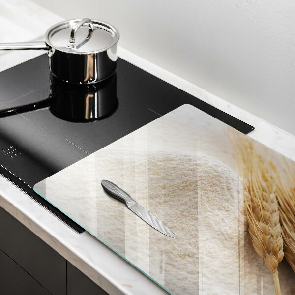 Tábua de cortar Farinha e espigas de grãos