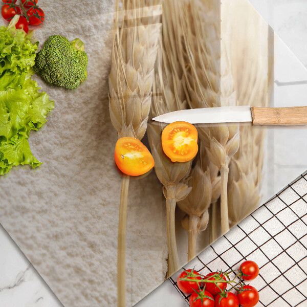 Tábua de cortar Farinha e espigas de grãos