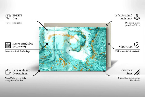Tábua de corte de vidro Abstração azul