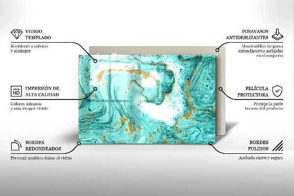 Tábua de corte de vidro Abstração azul