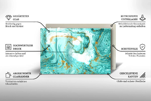 Tábua de corte de vidro Abstração azul