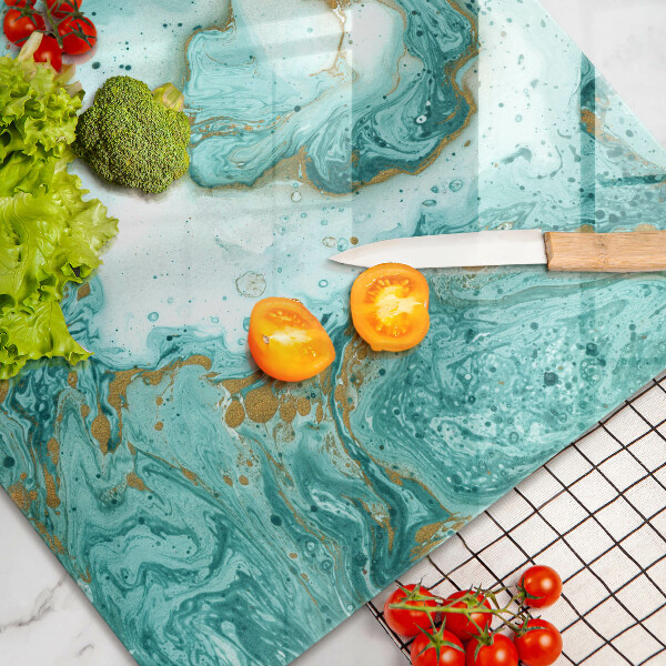 Tábua de corte de vidro Abstração azul