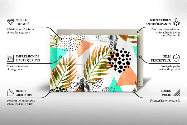 Tábua para cozinha Padrão de folha Boho