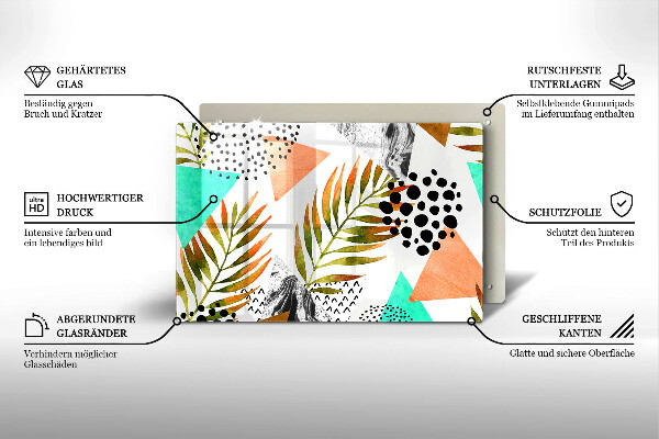 Tábua para cozinha Padrão de folha Boho