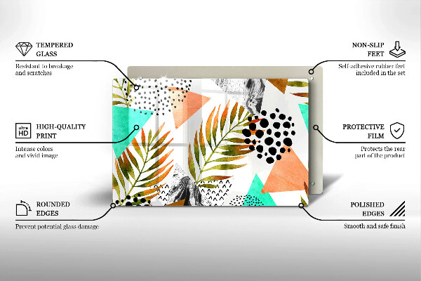 Tábua para cozinha Padrão de folha Boho