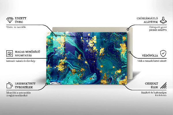 Tábua corte Abstração com ouro