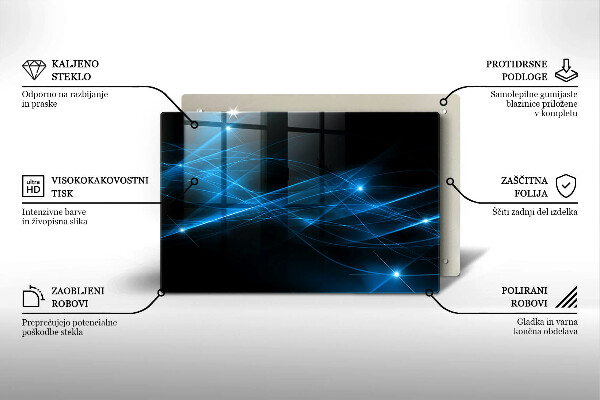 Tábua de cortar alimentos Fumaça azul abstrata