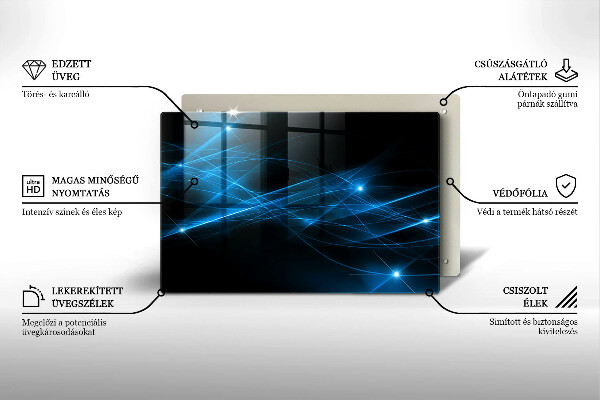 Tábua de cortar alimentos Fumaça azul abstrata