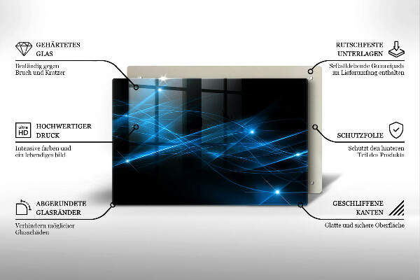 Tábua de cortar alimentos Fumaça azul abstrata