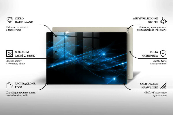 Tábua de cortar alimentos Fumaça azul abstrata