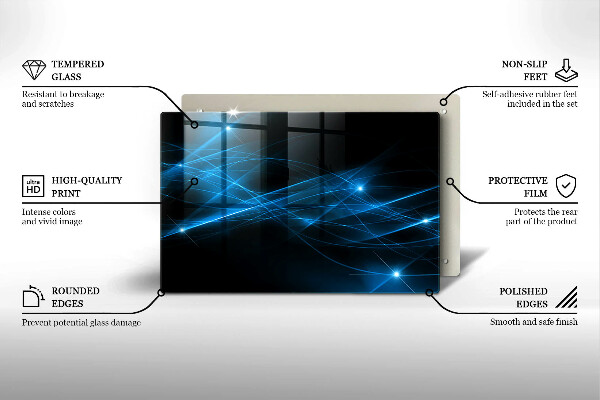 Tábua de cortar alimentos Fumaça azul abstrata