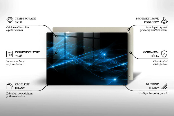 Tábua de cortar alimentos Fumaça azul abstrata