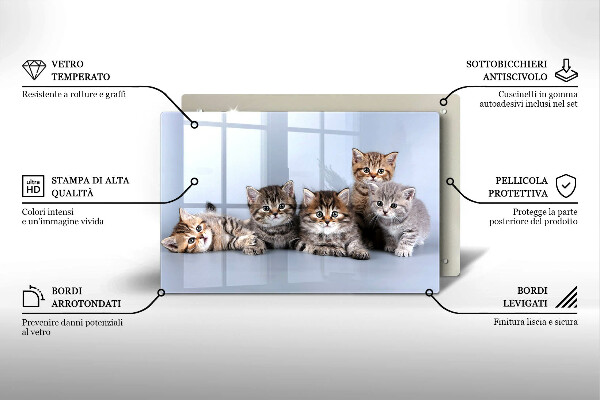 Tábua de vidro Gatinhos fofos