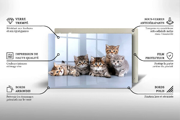 Tábua de vidro Gatinhos fofos