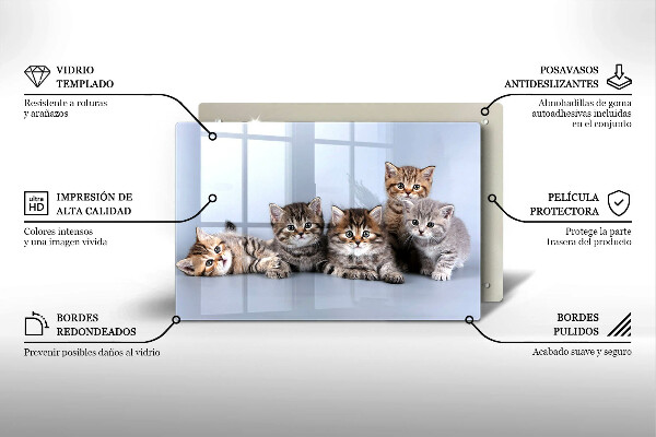 Tábua de vidro Gatinhos fofos