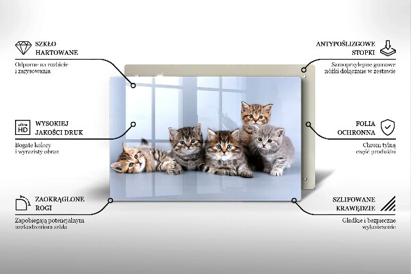 Tábua de vidro Gatinhos fofos