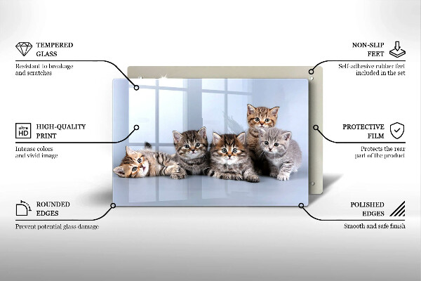 Tábua de vidro Gatinhos fofos