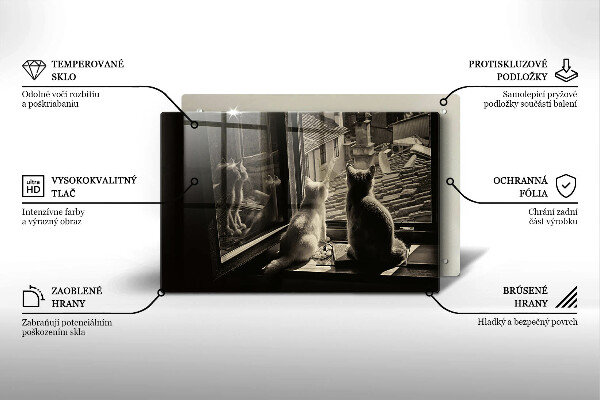 Tábua para cozinha Cidade dos gatos e janela