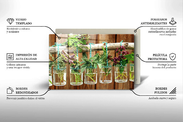 Tábua para corte Plantas de ervas vintage