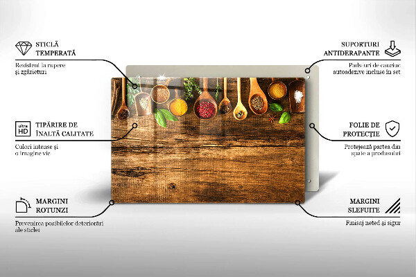 Tábua de cortar Colheres de madeira para especiarias