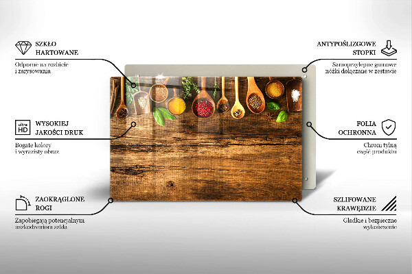 Tábua de cortar Colheres de madeira para especiarias