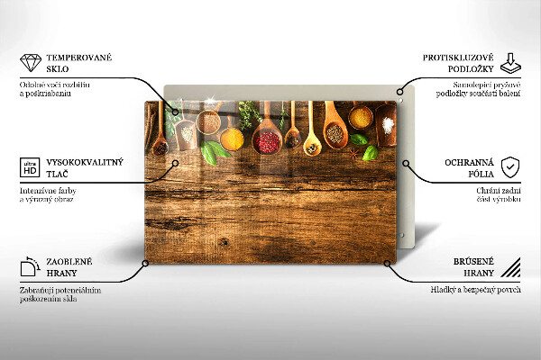 Tábua de cortar Colheres de madeira para especiarias