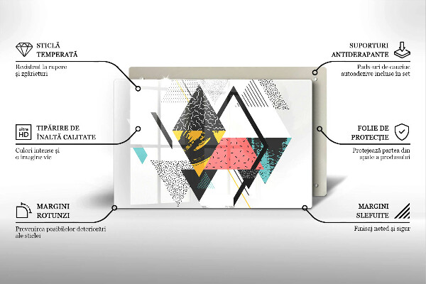 Tábua de vidro Triângulos abstratos