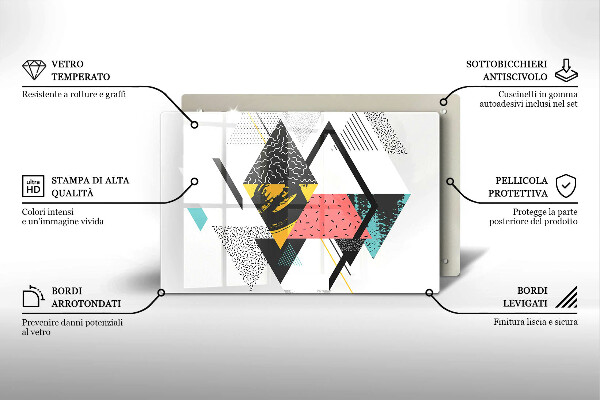 Tábua de vidro Triângulos abstratos