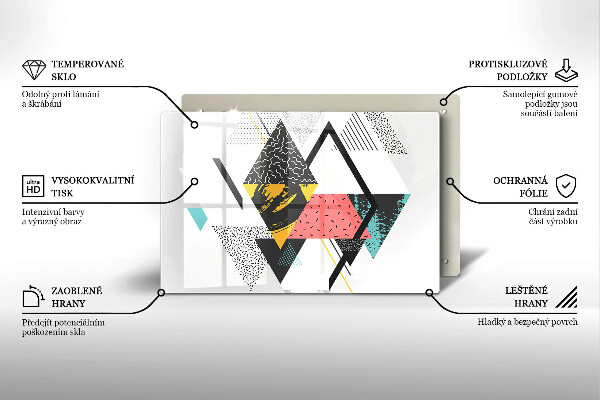 Tábua de vidro Triângulos abstratos