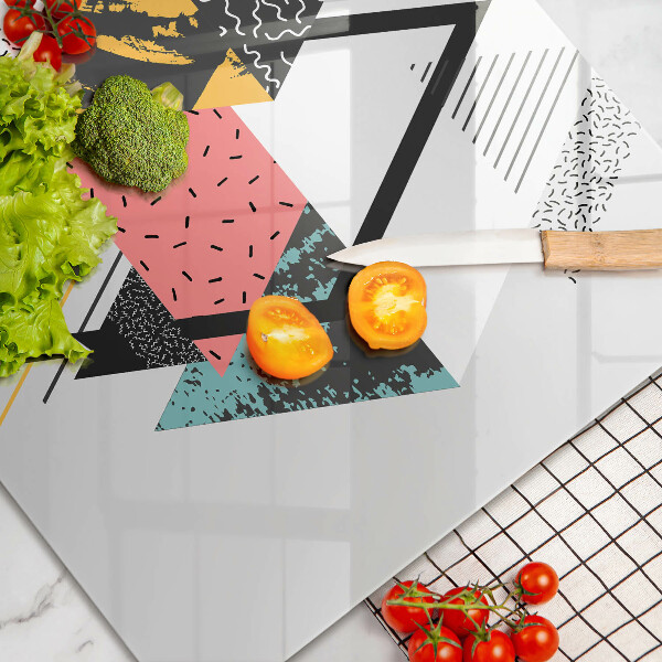 Tábua de vidro Triângulos abstratos