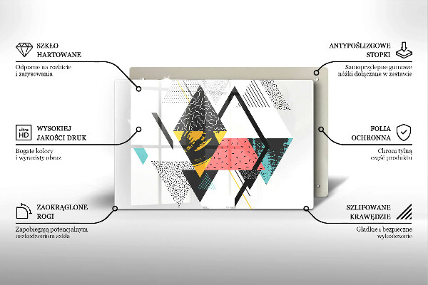 Tábua de vidro Triângulos abstratos