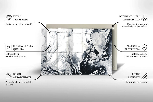Tábua de cortar alimentos Abstração de tinta
